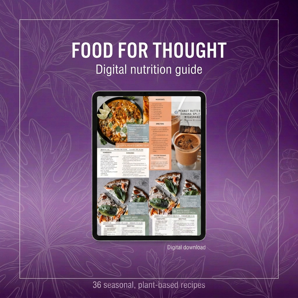 Food for Thought with subtle botanical background details